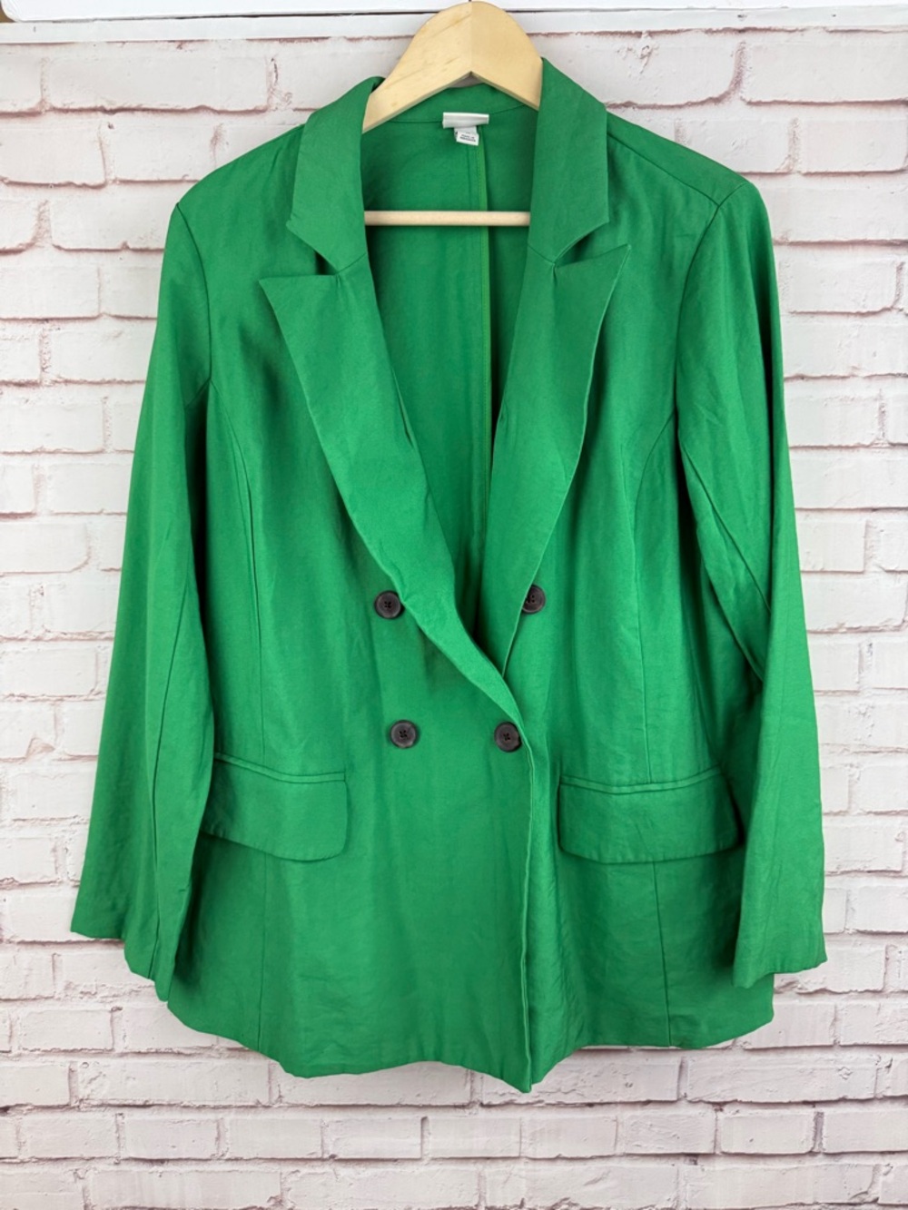 a new day‎ Green Double-Breasted Blazer Jacket